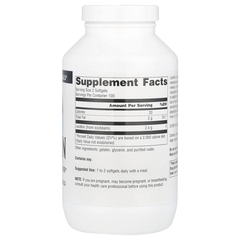 Source Naturals, лецитин, 1200 мг, 200 мягких таблеток