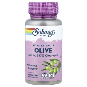 Solaray, Vital Extracts, оливы, 60 растительных капсул
