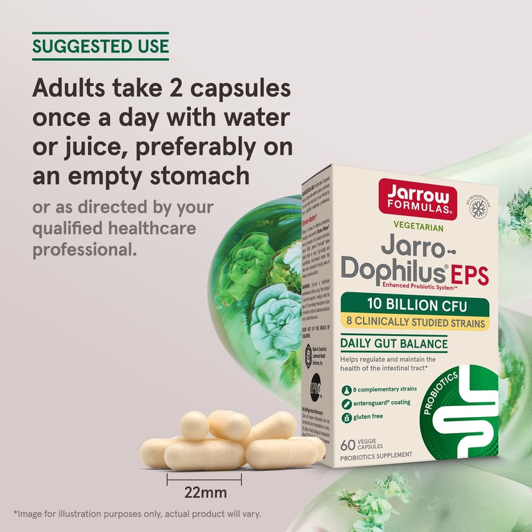 Jarrow Formulas, пробиотический комплекс Jarro-Dophilus®, 60 растительных капсул (5 млрд КОЕ в 1 капсуле)