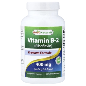 Best Naturals, Витамин B2 (рибофлавин), 400 мг, 120 вегетарианских капсул