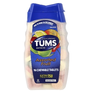 Tums, антацид, фруктовое ассорти, 96 жевательных таблеток (750 мг в 1 таблетке)