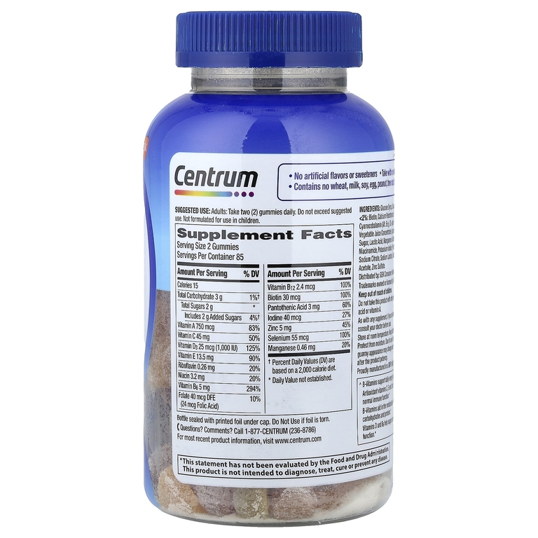 Centrum, Мультивитамины для мужчин, ассорти из натуральных фруктов, 170 жевательных таблеток