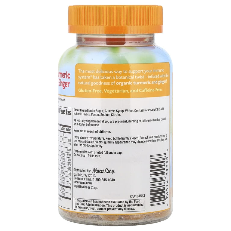 Emergen-C, Куркума и имбирь, цитрусовый и имбирь, 36 жевательных таблеток (Товар снят с продажи) 
