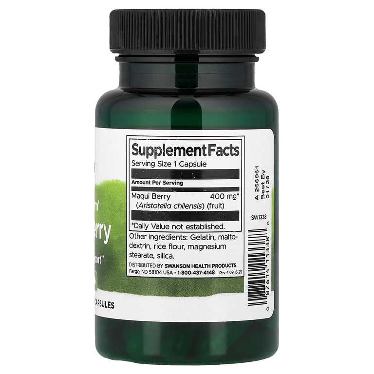 Swanson Vitamins, Full Spectrum®, ягоды аристотелии, 400 мг, 60 капсул