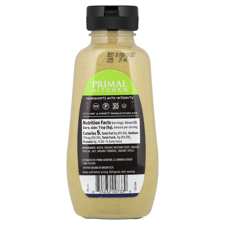 Primal Kitchen, Органическая дижонская горчица, 340 г (12 унций)