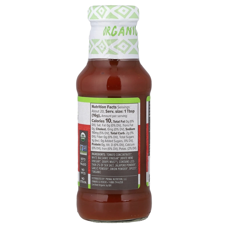 Primal Kitchen, органический пряный кетчуп, без подсластителей, 320 г (11,3 унции)