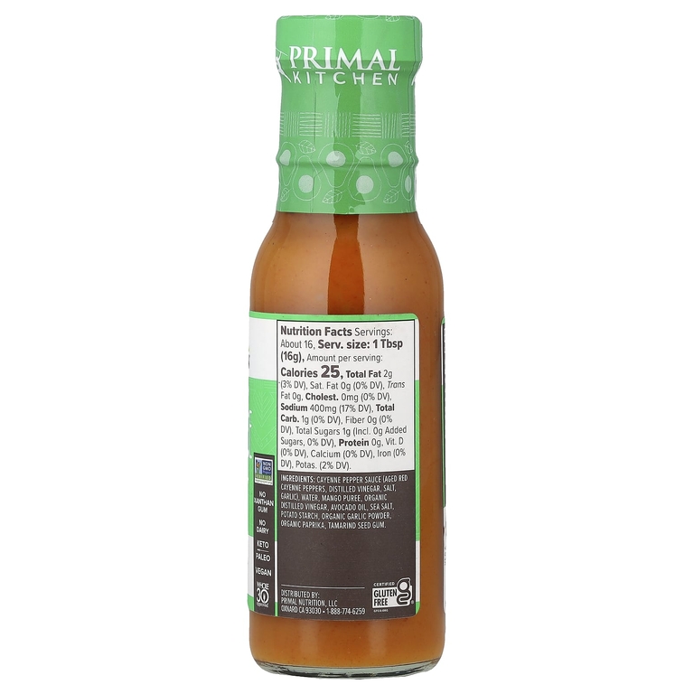Primal Kitchen, соус баффало, с маслом авокадо, мягкий и сладкий, 241 г (8,5 унции) (Товар снят с продажи) 