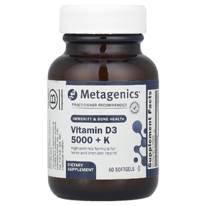 Metagenics, Витамин D3 5000 и K, 60 мягких таблеток