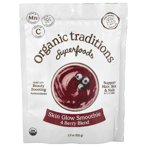 Organic Traditions, Superfoods, смузи для сияния кожи, смесь из 4 ягод, 100 г (3,5 унции)