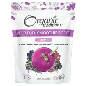Organic Traditions, Fiber Fuel Smoothie Boost, ягодный, 300 г (10,6 унции)