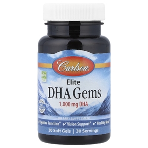 Carlson, Elite DHA Gems, 1000 мг, 30 мягких таблеток