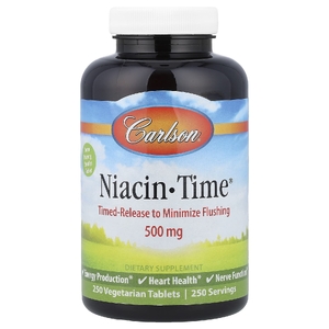Carlson, Niacin-Time®, 500 мг, 250 вегетарианских таблеток (Товар снят с продажи) 