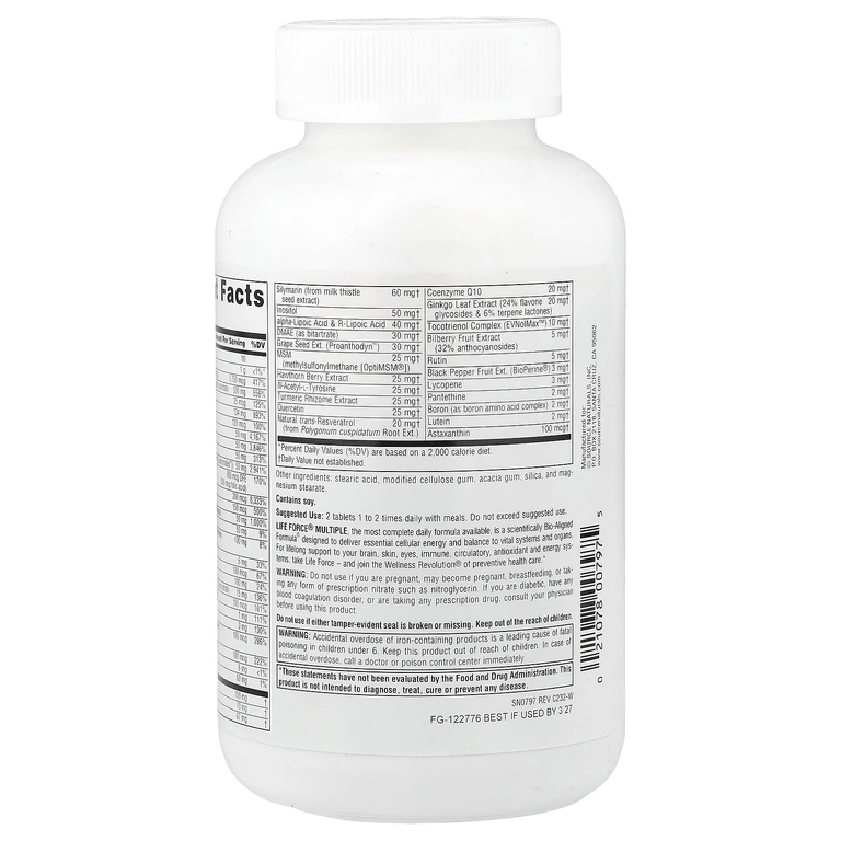 Source Naturals,  мультивитаминный комплекс Life Force®, 120 таблеток