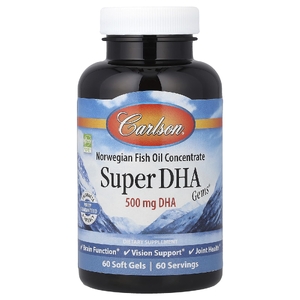 Carlson, Super DHA Gems, 500 мг ДГК, 60 мягких таблеток