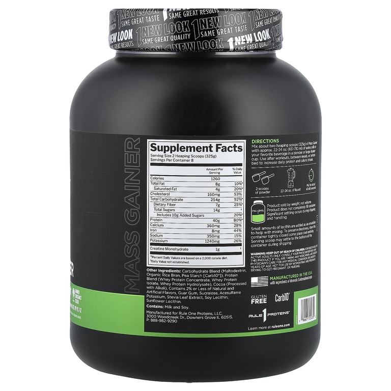 Rule One Proteins, средство для набора мышечной массы, со вкусом шоколадной помадки, 2,6 кг (5,73 фунта)