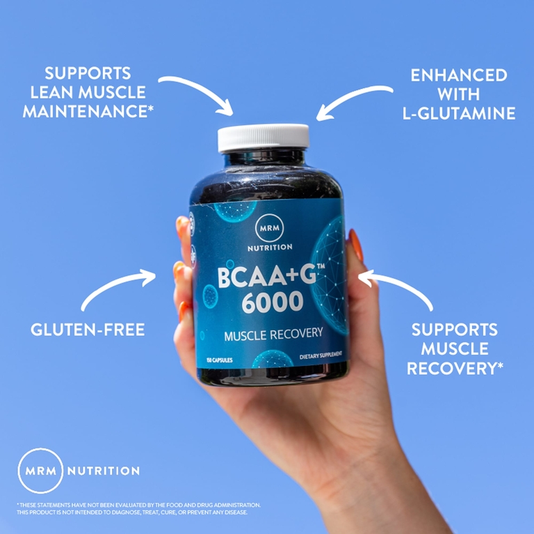 MRM Nutrition, смесь аминокислот с разветвленной цепью (BCAA) и L-глютамина, 150 капсул