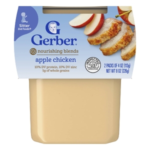 Gerber, питательные смеси, 2nd Foods®, со вкусом яблока и курицы, 2 шт. в упаковке, 113 г (4 унции) (Товар снят с продажи) 