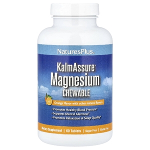 NaturesPlus, KalmAssure®, жевательные таблетки с магнием, со вкусом апельсина, 60 таблеток