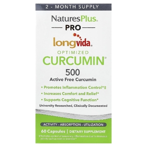 NaturesPlus, Pro Longvida®  Оптимизированный куркумин®  500, 500 мг, 60 капсул