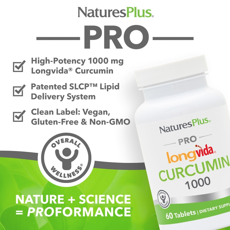 NaturesPlus, Pro Longvida®  оптимизированный куркумин1000, 1000 мг, 60 таблеток