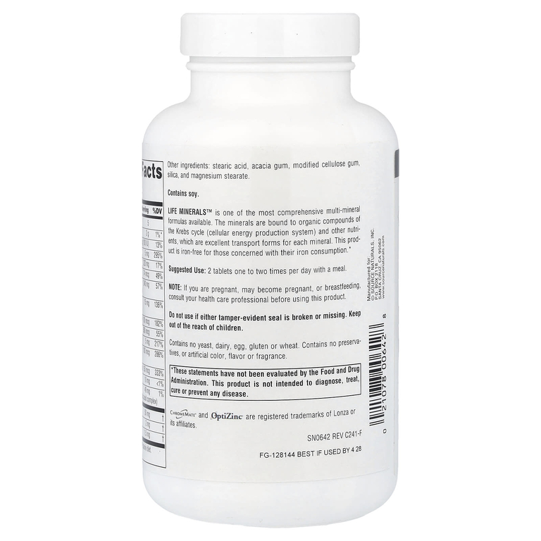 Source Naturals, минеральный комплекс, без железа, 120 таблеток