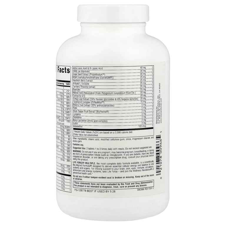 Source Naturals,  мультивитаминный комплекс Life Force®, без железа, 120 таблеток