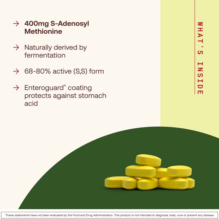 Jarrow Formulas, S-аденозилметионин, 400 мг, 30 таблеток