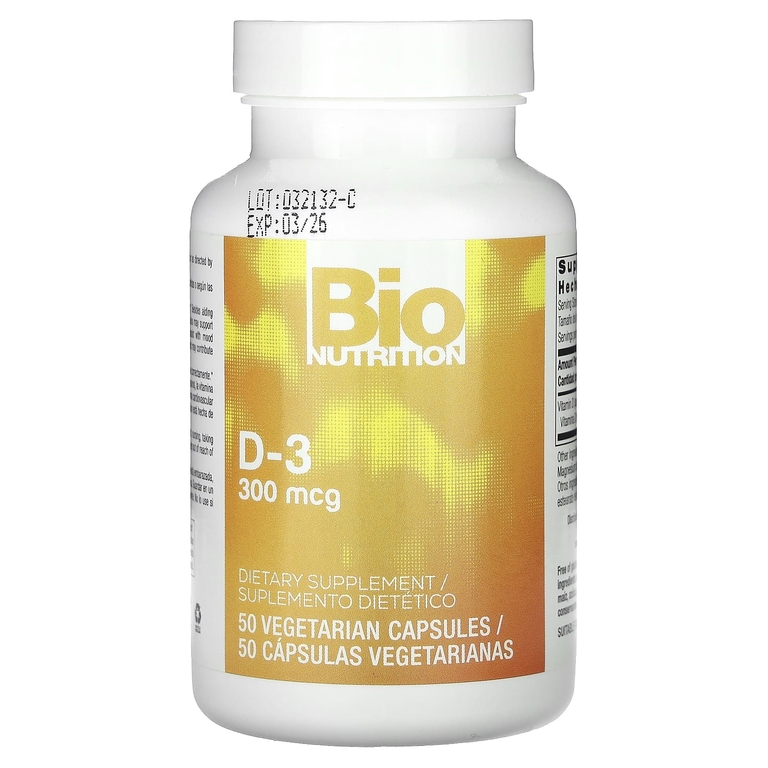 Bio Nutrition, D-3, 300 мкг, 50 вегетарианских капсул (Товар снят с продажи) 