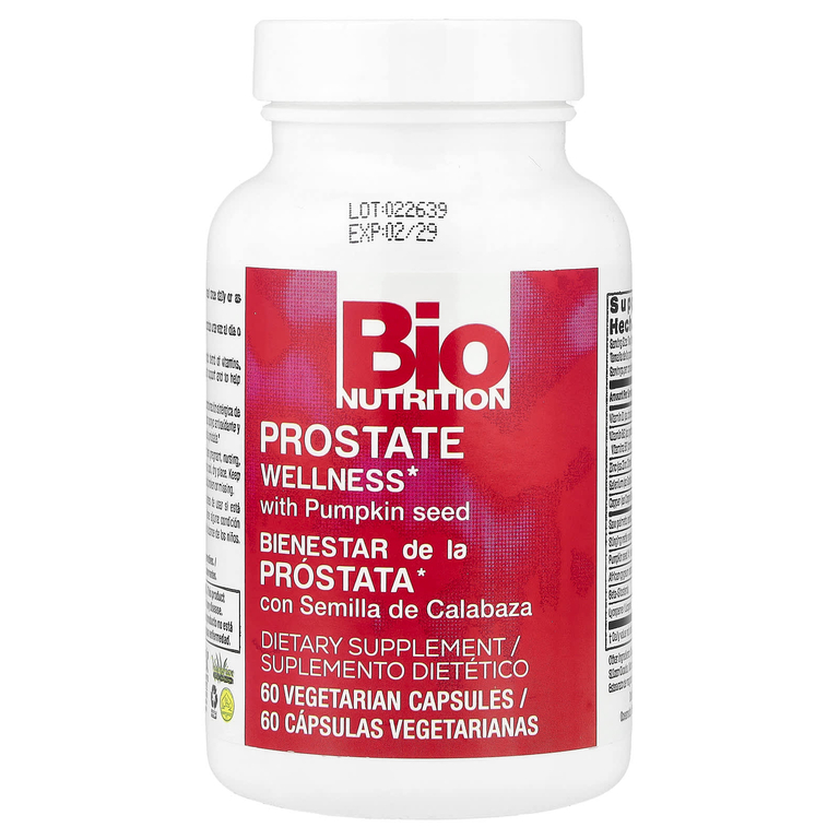 Bio Nutrition, Здоровье простаты с экстрактом тыквенных семечек, 60 вегетарианских капсул