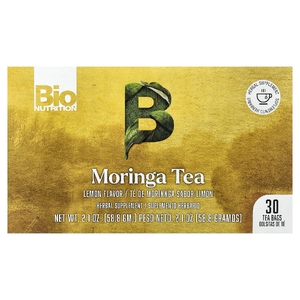 Bio Nutrition, Moringa Tea, лимон, без кофеина, 30 чайных пакетиков, 58,8 г (2,1 унции)