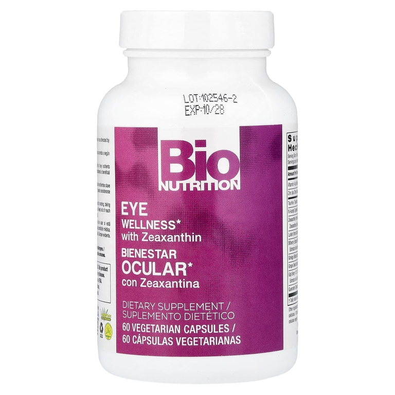 Bio Nutrition, Здоровье глаз с зеаксантином, 60 вегетарианских капсул