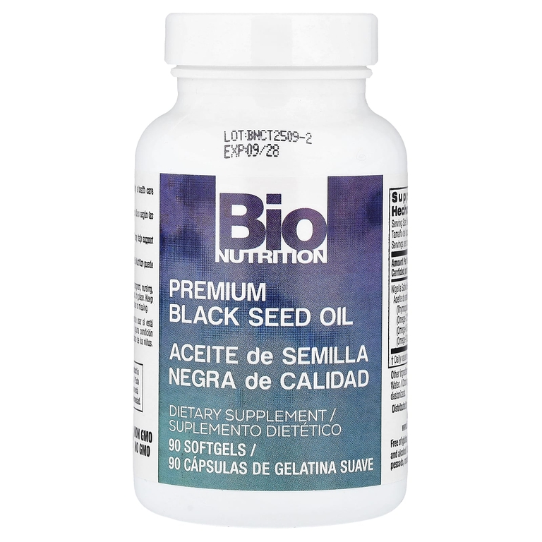 Bio Nutrition, масло черного тмина премиального качества, 90 капсул (500 мг в каждой)