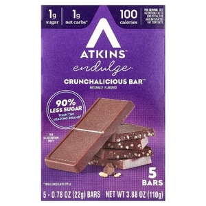 Atkins, Endulge ™, хрустящий батончик, 5 батончиков, 22 г (0,78 унции)