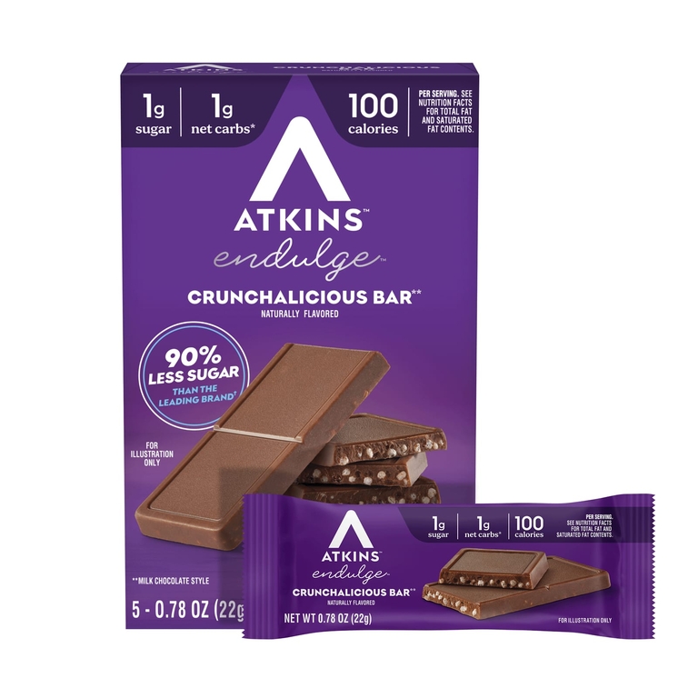 Atkins, Endulge ™, хрустящий батончик, 5 батончиков, 22 г (0,78 унции)