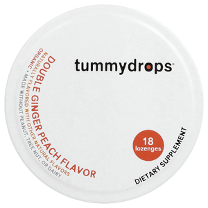 Tummydrops, двойной имбирь, персик, 18 пастилок