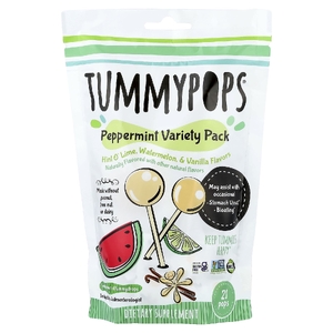 Tummydrops, Tummypops®, ассорти с перечной мятой, 21 леденец