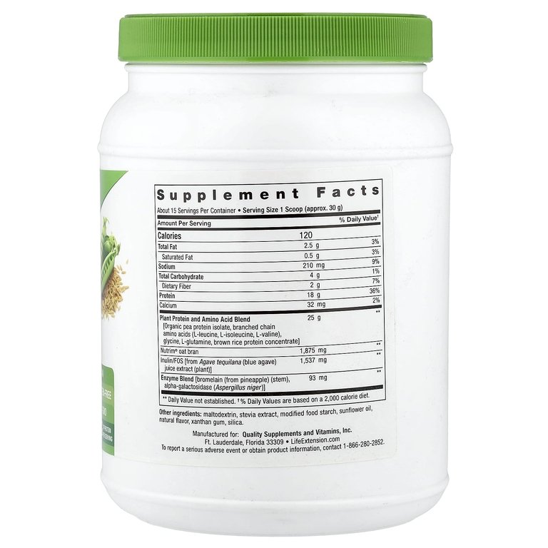 Life Extension, Wellness Code®, комплекс растительного белка и аминокислот, со вкусом ванили, 450 г (0,99 фунта)