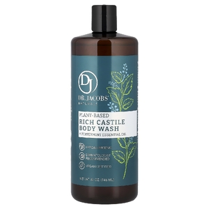 Dr. Jacobs Naturals, Кастильское гель-гель для душа на растительной основе, эфирное масло перечной мяты, 946 мл (32 унции) (Товар снят с продажи) 