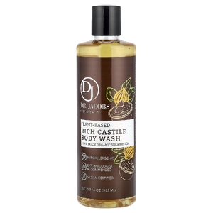 Dr. Jacobs Naturals, насыщенный кастильский гель для душа, органическое масло ши, закупленное на основе растительных ингредиентов, 473 мл (16 унций)