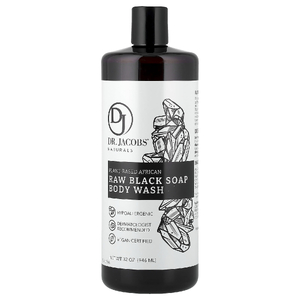 Dr. Jacobs Naturals, Африканское необработанное черное мыло на растительной основе, гель для душа, 946 мл (32 унции) (Товар снят с продажи) 
