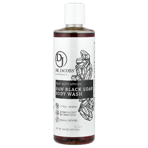 Dr. Jacobs Naturals, Африканское необработанное черное мыло для душа для тела на растительной основе, 473 мл (16 унций)