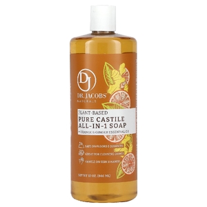 Dr. Jacobs Naturals, Чистое кастильское универсальное мыло на растительной основе с эфирным маслом апельсина и имбиря, 946 мл (32 унции) (Товар снят с продажи) 