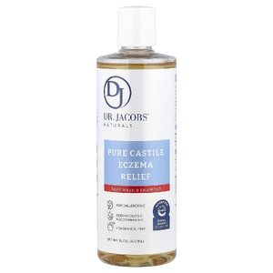 Dr. Jacobs Naturals, Pure Castile Eczema Relief, детский шампунь и гель для душа, без отдушек, 473 мл (16 унций)
