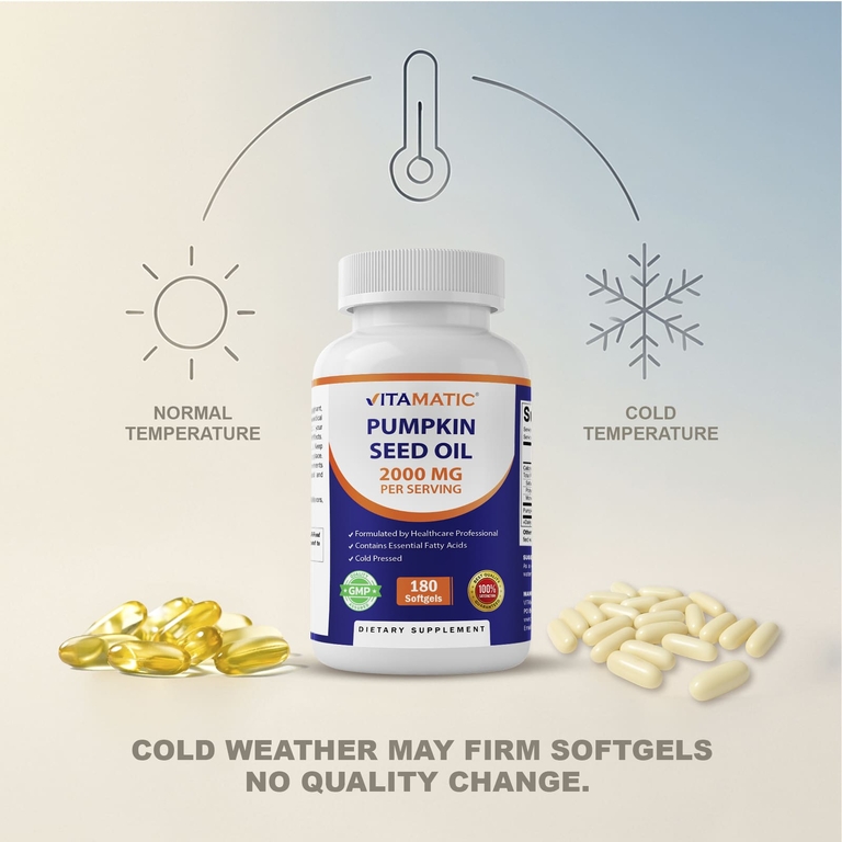 Vitamatic, тыквенное масло, 180 капсул (1000 мг в 1 капсуле)