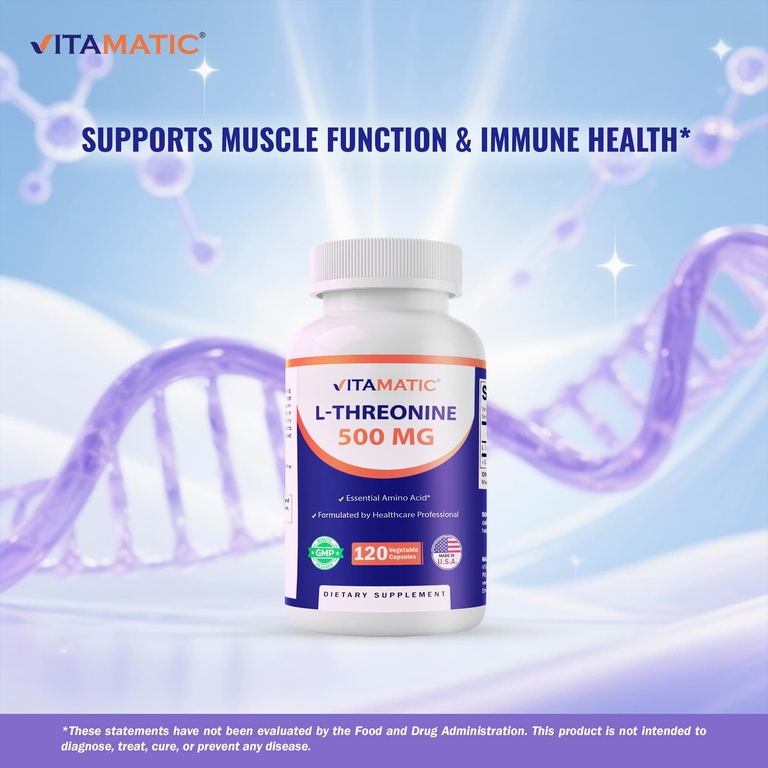 Vitamatic, L-треонин, 500 мг, 120 растительных капсул