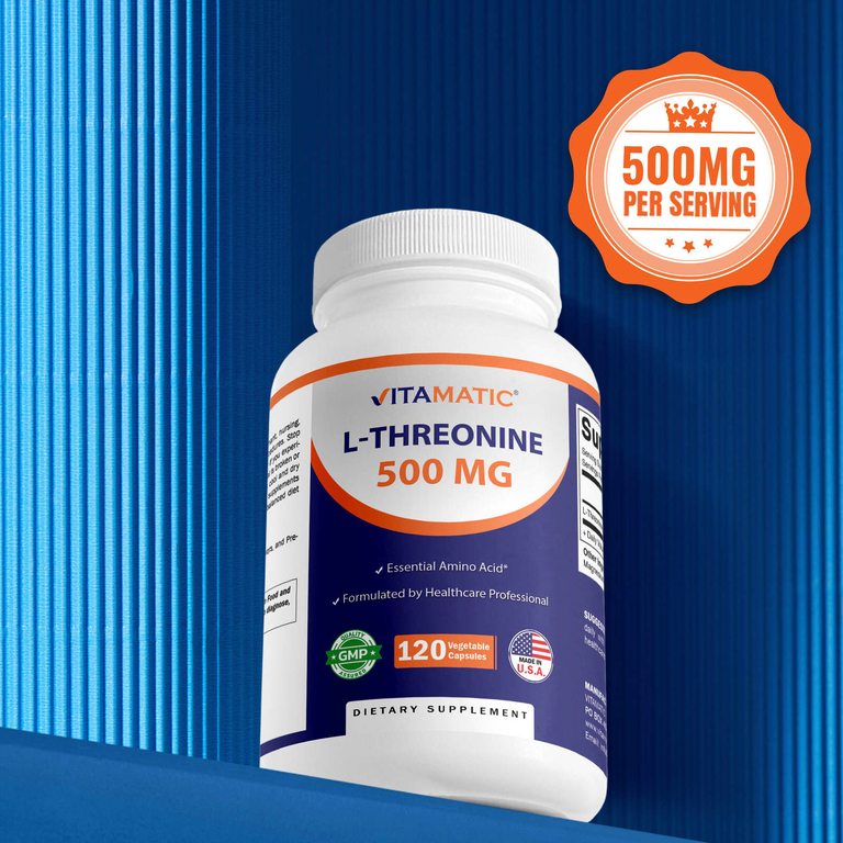 Vitamatic, L-треонин, 500 мг, 120 растительных капсул