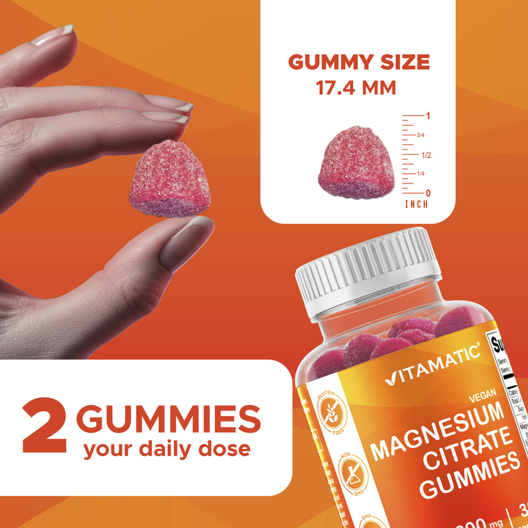 Vitamatic, веганские жевательные таблетки с цитратом магния, натуральный малиновый вкус, 60 жевательных таблеток