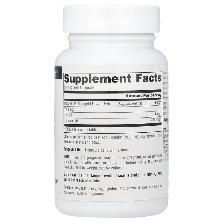 Source Naturals, лютеин, 6 мг, 90 капсул