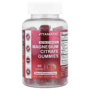 Vitamatic, жевательные таблетки с цитратом магния, со вкусом натуральной малины, 60 жевательных таблеток