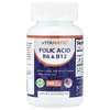 Vitamatic, Фолиевая кислота B6 и B12, натуральные ягоды, 180 быстро растворяющихся таблеток